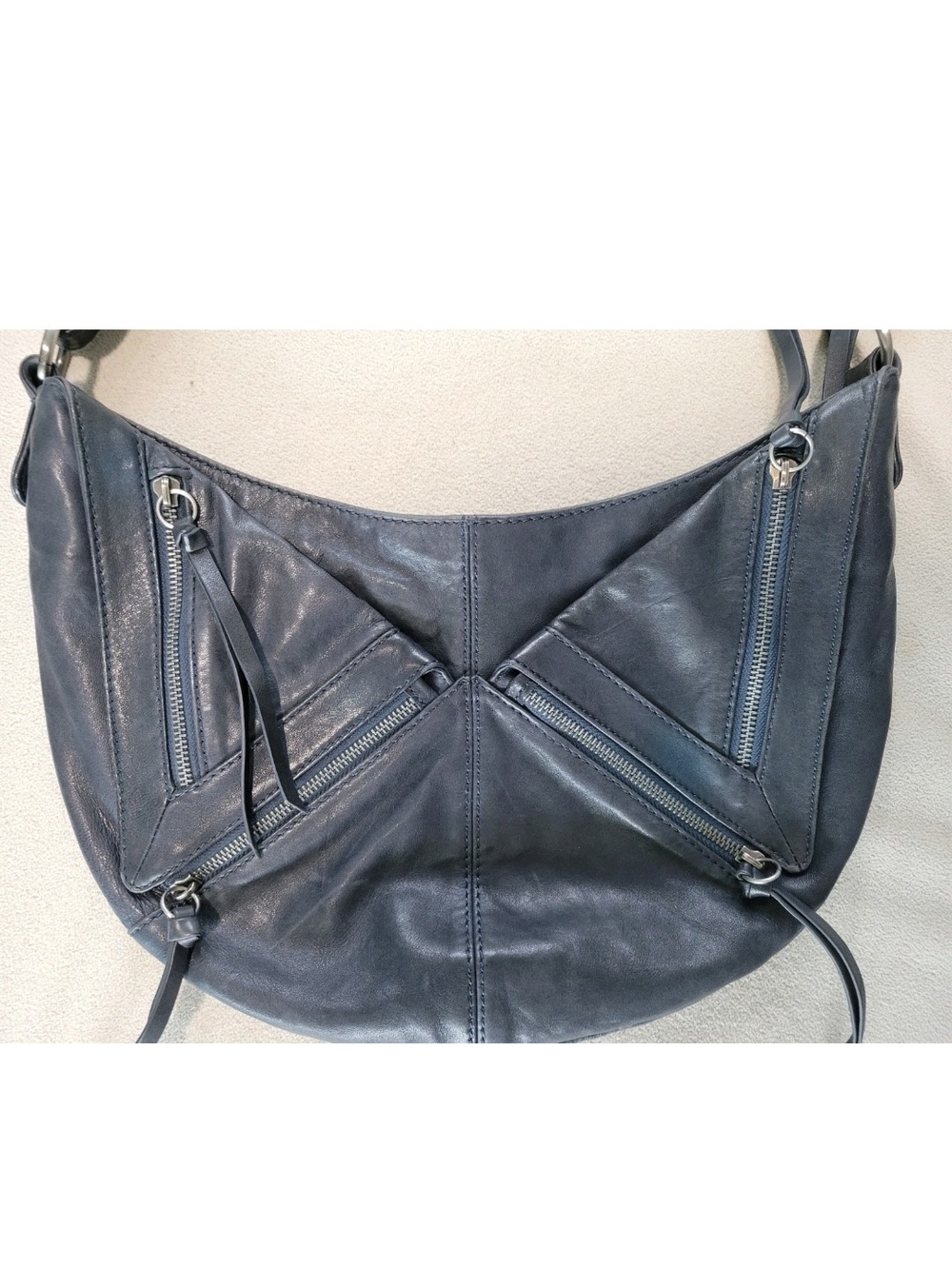 Marc new YORK Leather BOHO STYLE BAG WITH ZIPPERS